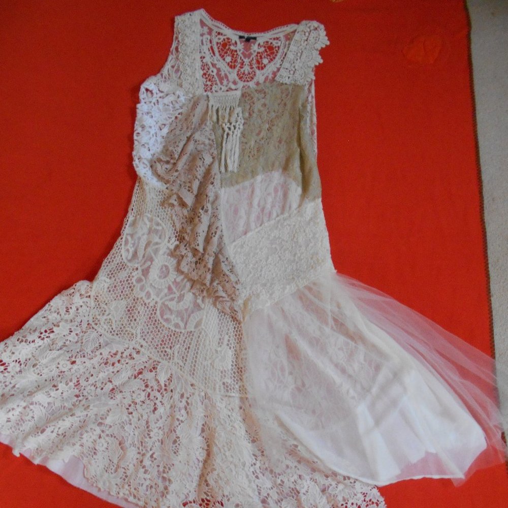 White Lace  dress .
